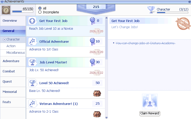 Achievements