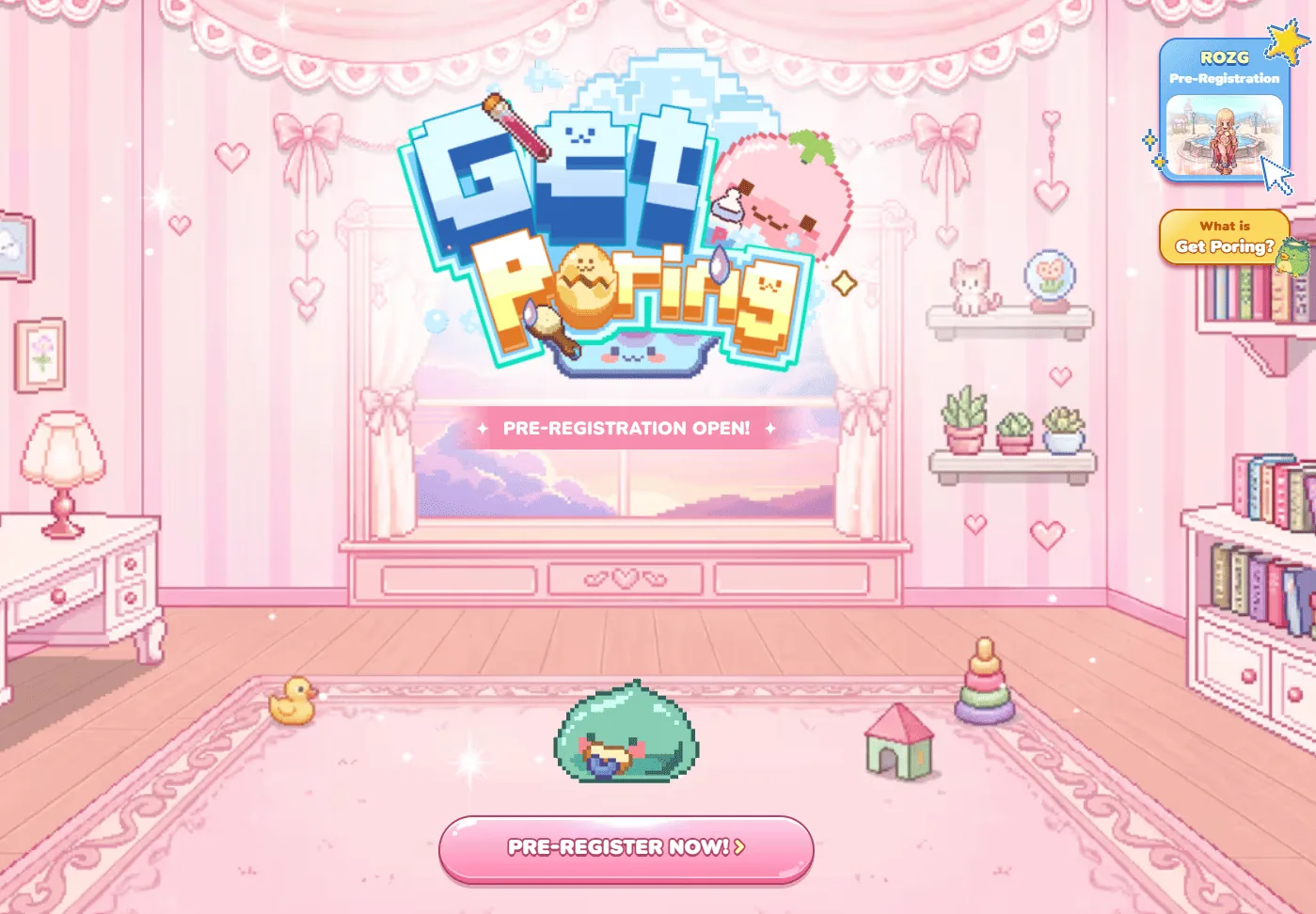 page de pré-inscription de l'application Get Poring