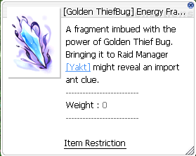 objet « [Golden ThiefBug] Energy Fragment »