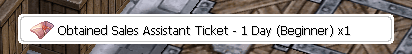 notification d'obtention du Sales Assistant Ticket