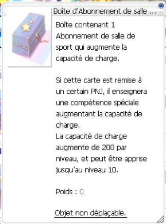 objet Fitness Pass, boîte d'abonnement de salle de sport augmentant la capacité de charge