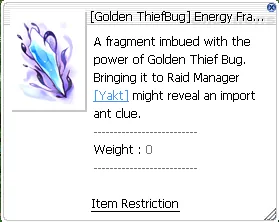 objet « [Golden ThiefBug] Energy Fragment »