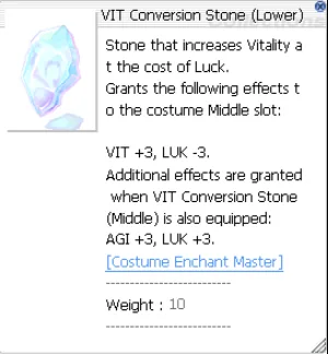 tooltip de la VIT Conversion Stone (Lower)